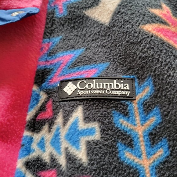 Columbia Fleece with Pink and Blue Geometric Pattern - Picture 3 of 6